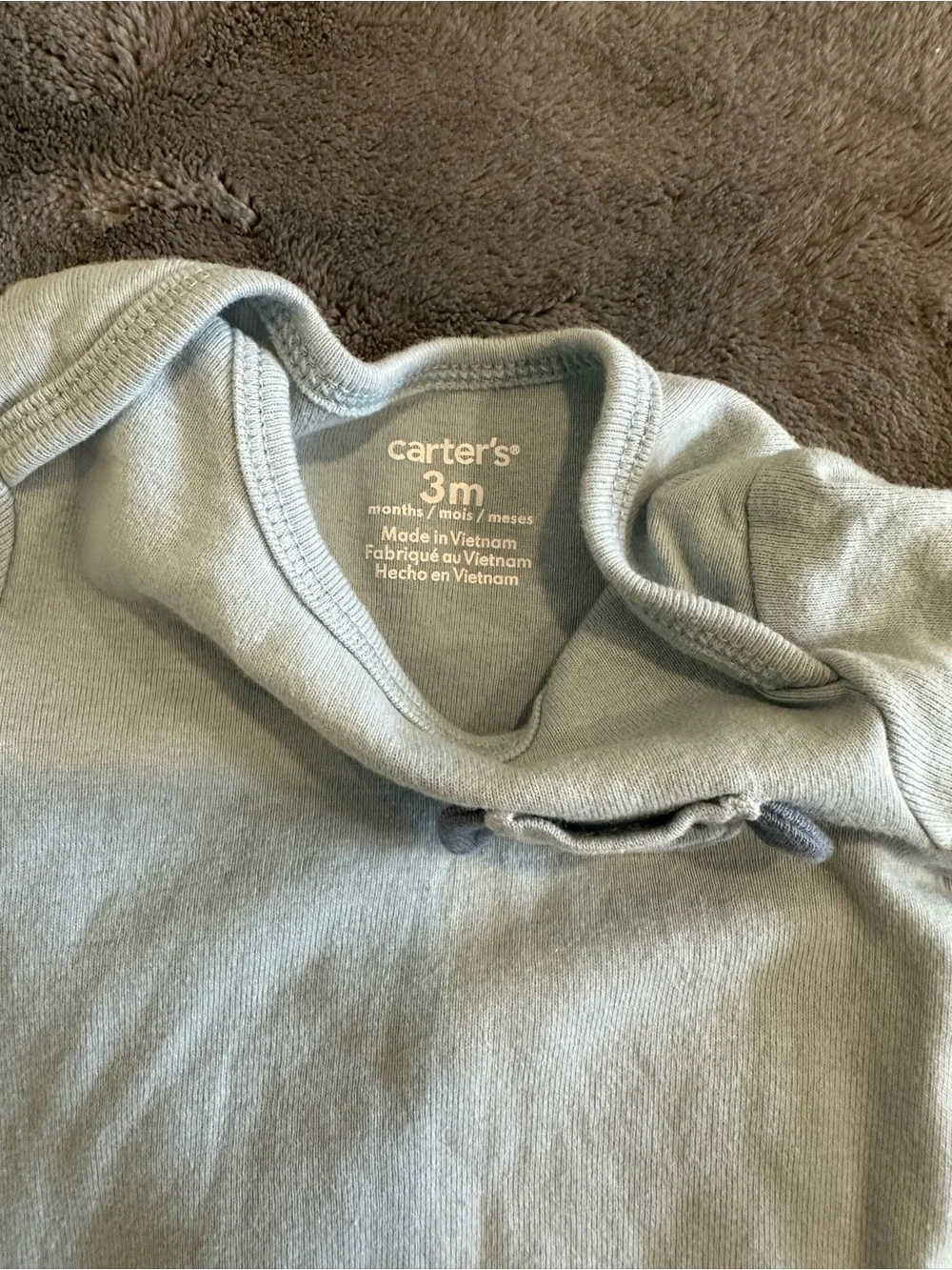 Carter's Short-Sleeve Bodysuit Set — Light Blue, White & Gray